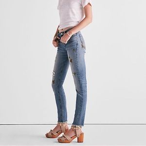 Embroidered Vintage Style Jeans
